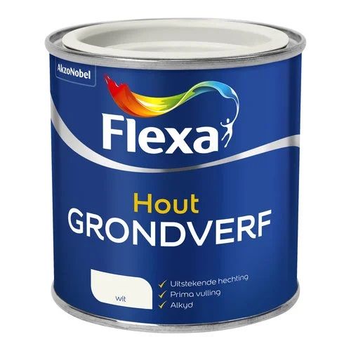 Grondverf hout wit 250 ml