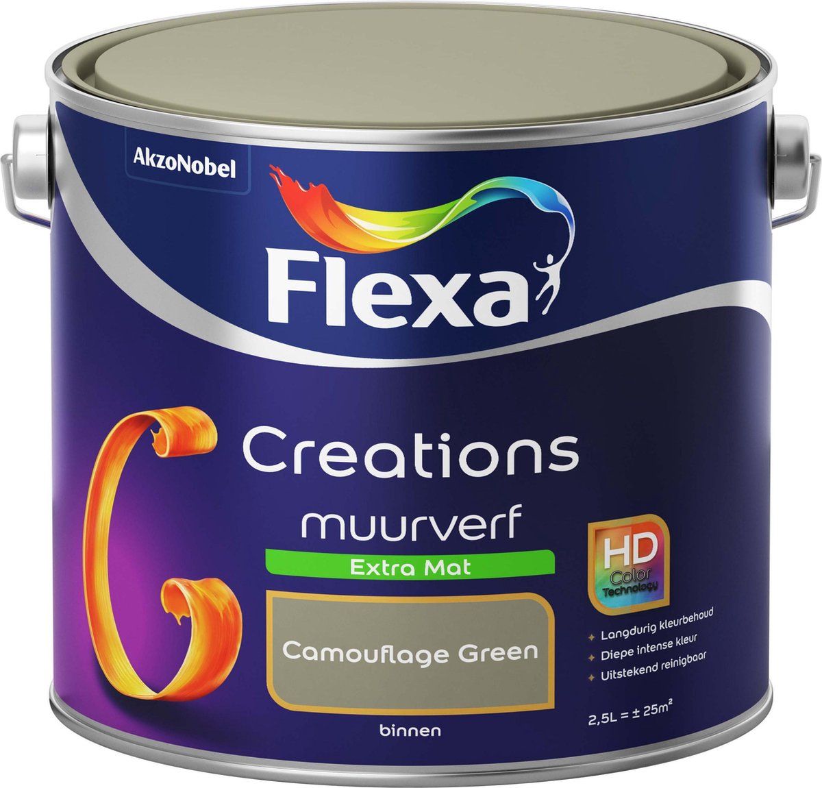 Creations muurverf camouflage green extra mat 2,5 l