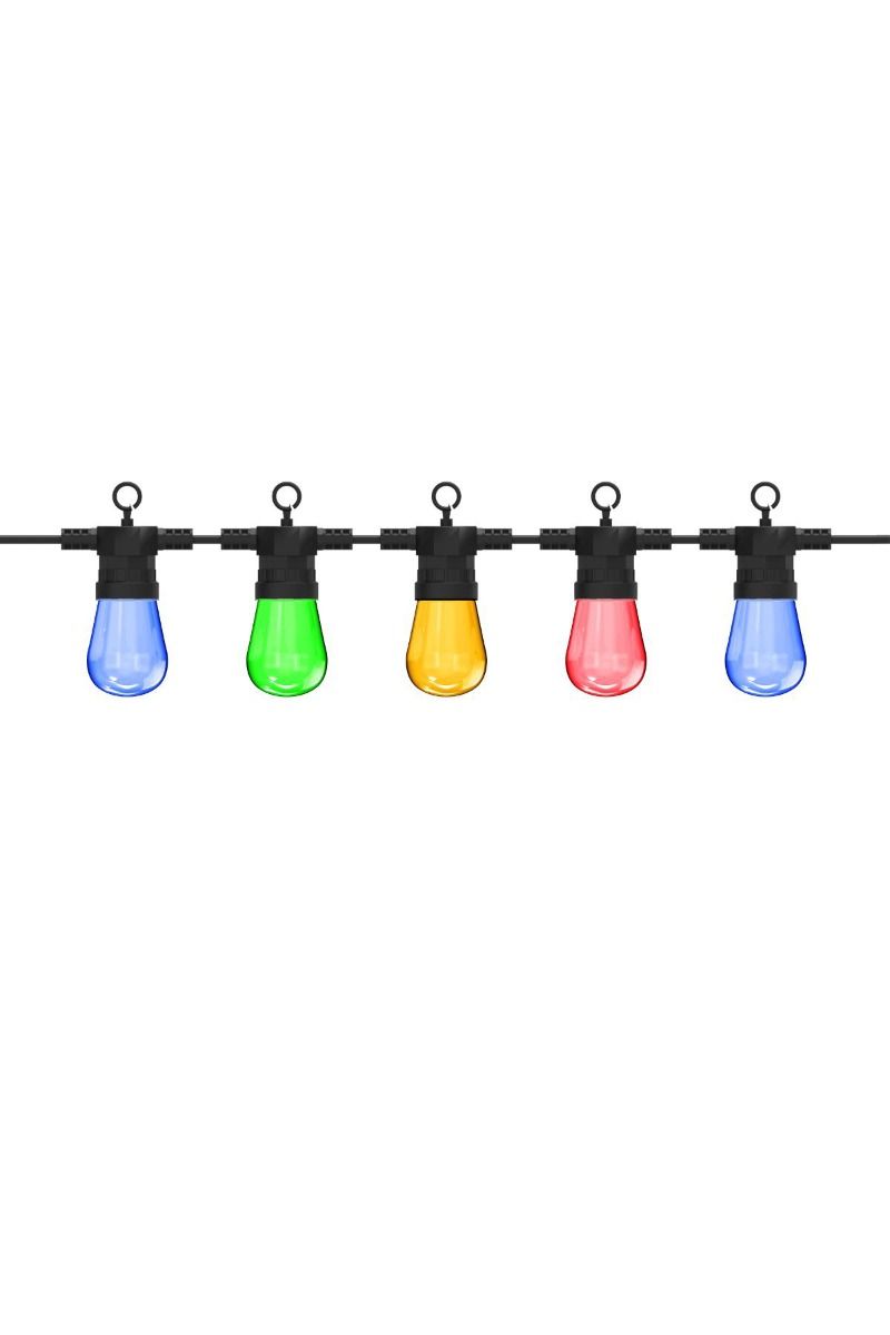 Lichtsnoer 100-240V 10 lamps (ST45) RGB 3.6W Snoer10mtr met remote