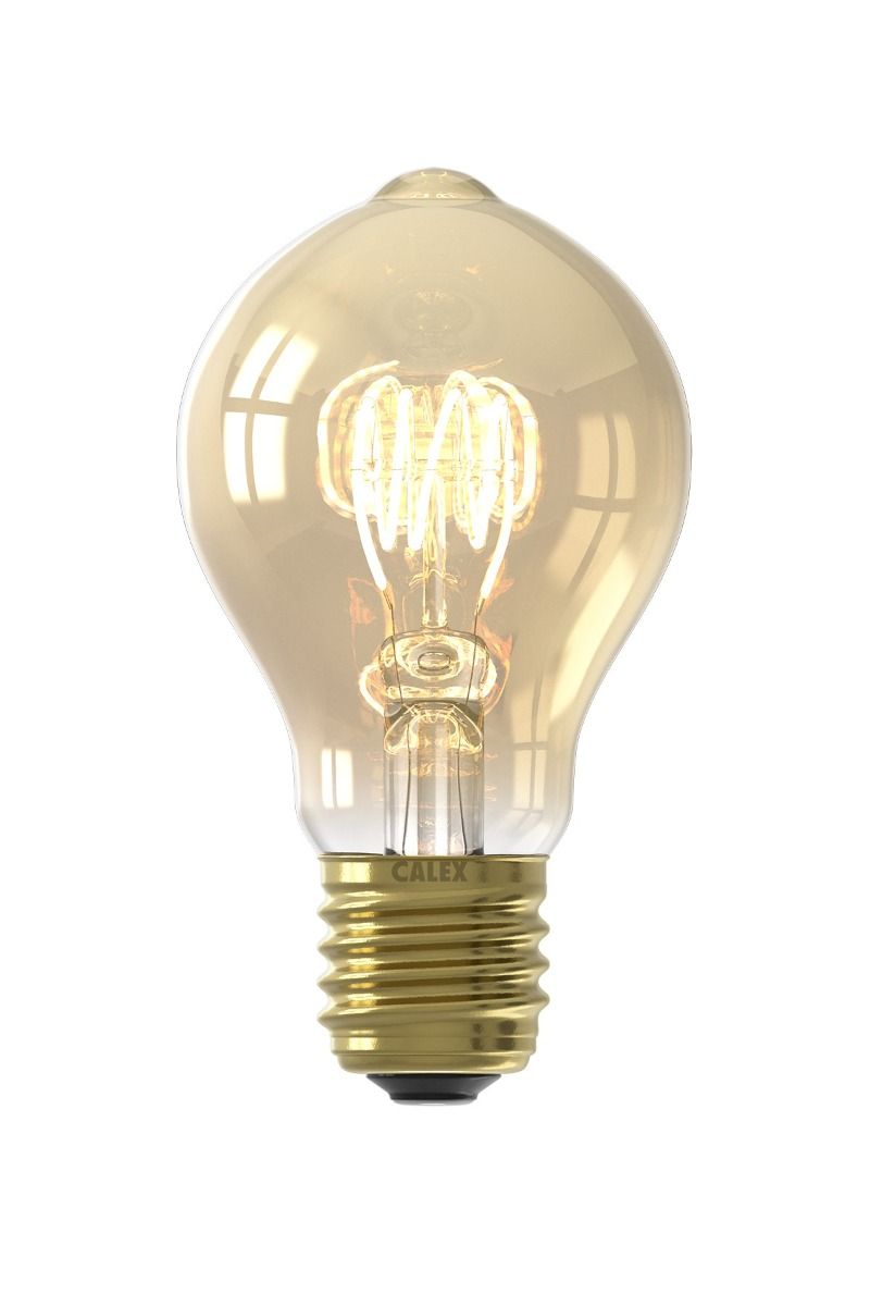 Calex led volglas flex filament standaardlamp 220-240v 55w 470lm e27 a60dr goud 2100k dimbaar
