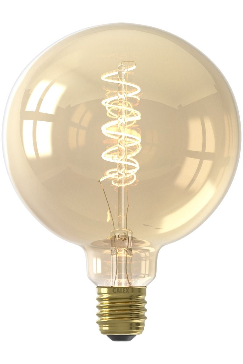 Calex led volglas flex filament globelamp 220-240v 55w 470lm e27 g125 goud 2100k dimbaar