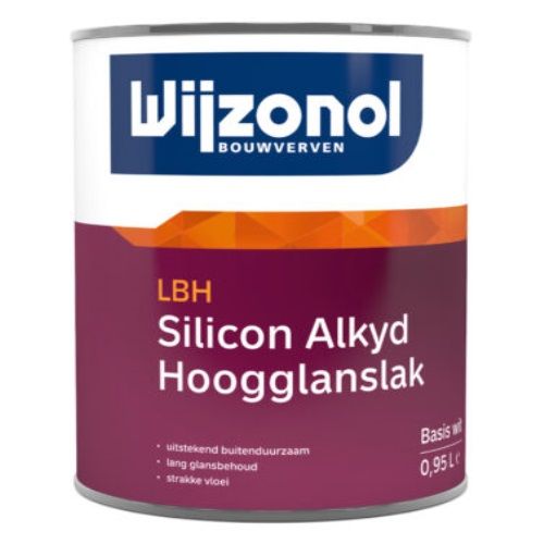 LBH silicon alkyd hoogglanslak basis wit 500 ml