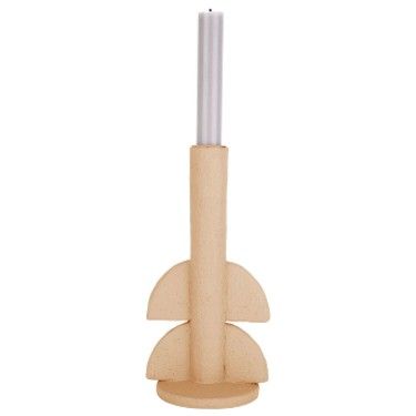 Candle holder Half Bubbles sand brown
