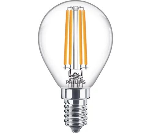 Philips Led kogellamp transparant  60 W  E14  warmwit licht