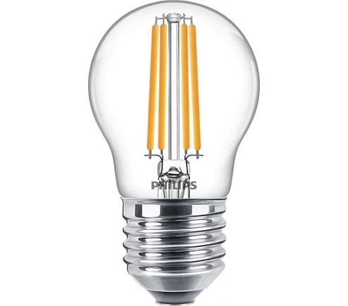 Philips Led kogellamp transparant  60 W  E27  warmwit licht