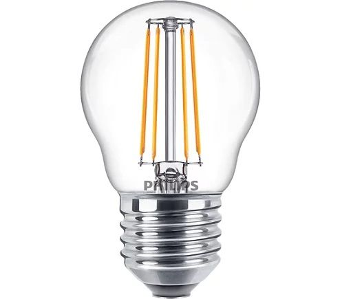 Energiezuinige Philips Led kogellamp transparant  40 W  E27  warmwit licht   2 stuks  