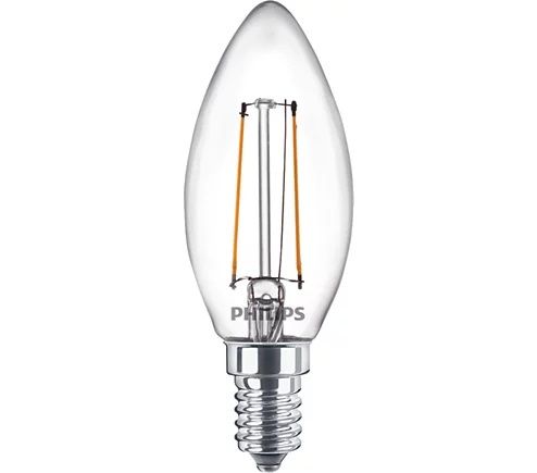 Philips Led Kaars transparant  25 W  E14  warmwit licht