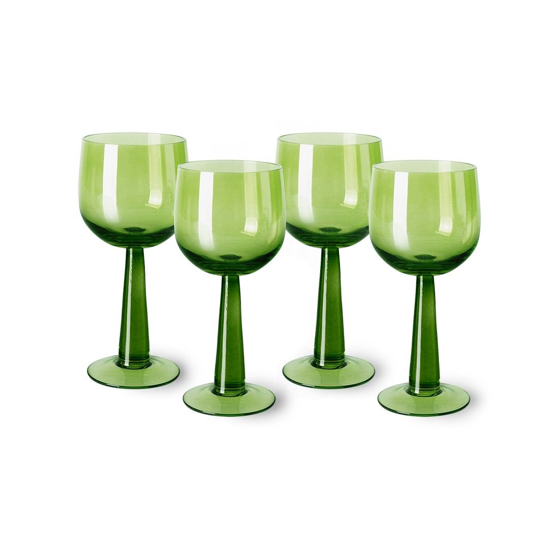 The Emeralds wijnglas hoog set van 4 groen