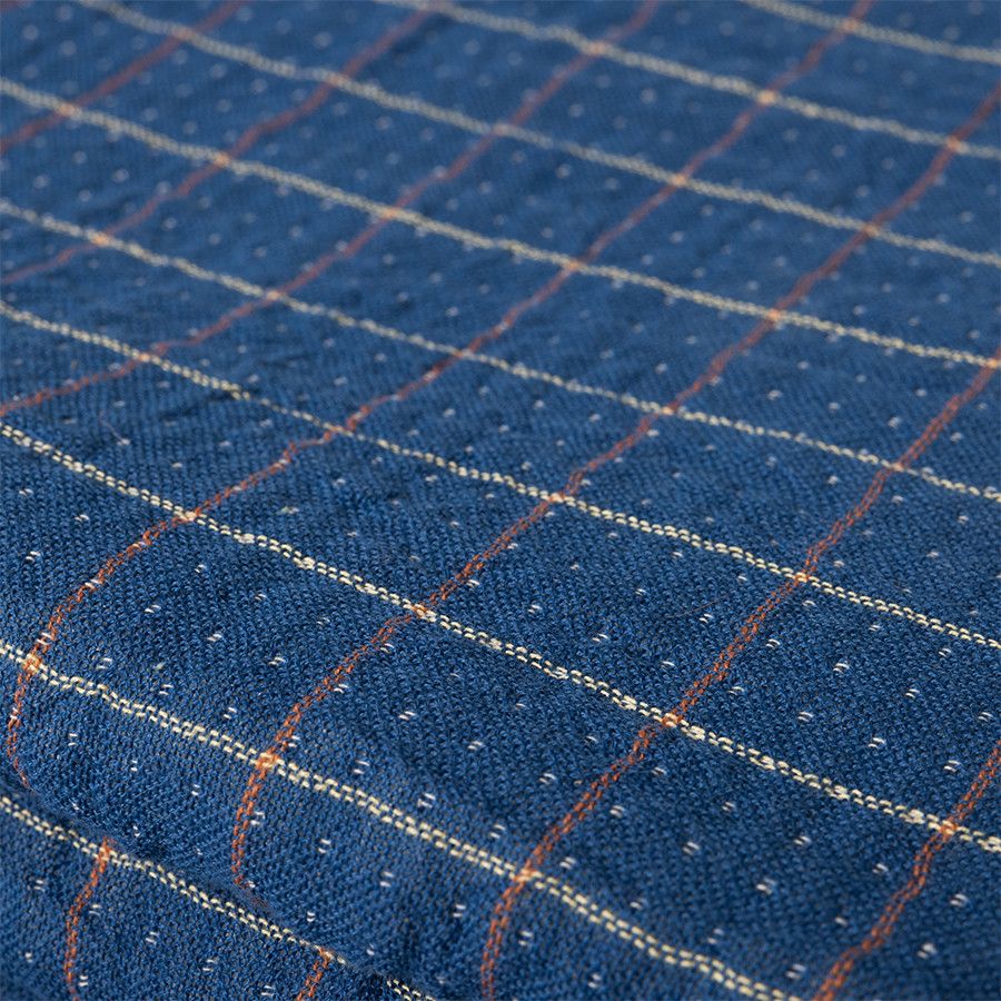 Plaid geruit Sherpa blauw 130x170 cm