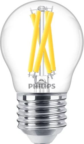 Philips Led kogellamp transparant  60 W  E27  dimbaar warmwit licht