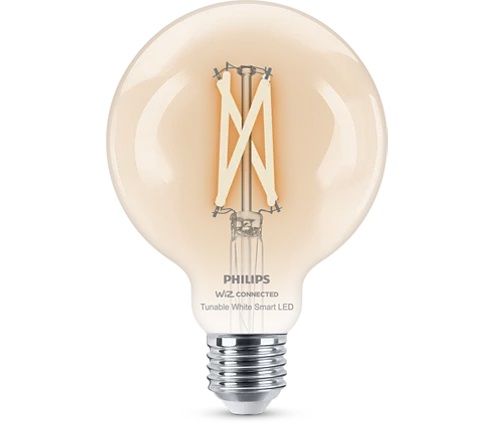 Philips Smart Led Globe Filament  Slimme LedVerlichting  Warm tot koelwit Licht  E27  60W  transparant  WiFi