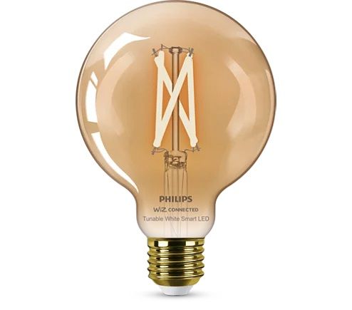 Philips Smart Led Globe Filament  Slimme LedVerlichting  Warm tot koelwit Licht  E27  50W  Goud  WiFi