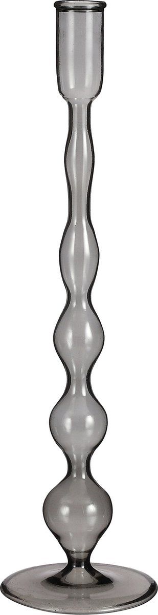 Trent kandelaar glas d.grijs - h33xd9cm