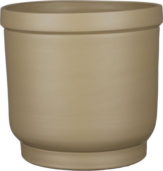 Riva collar pot rond taupe - h23xd26cm