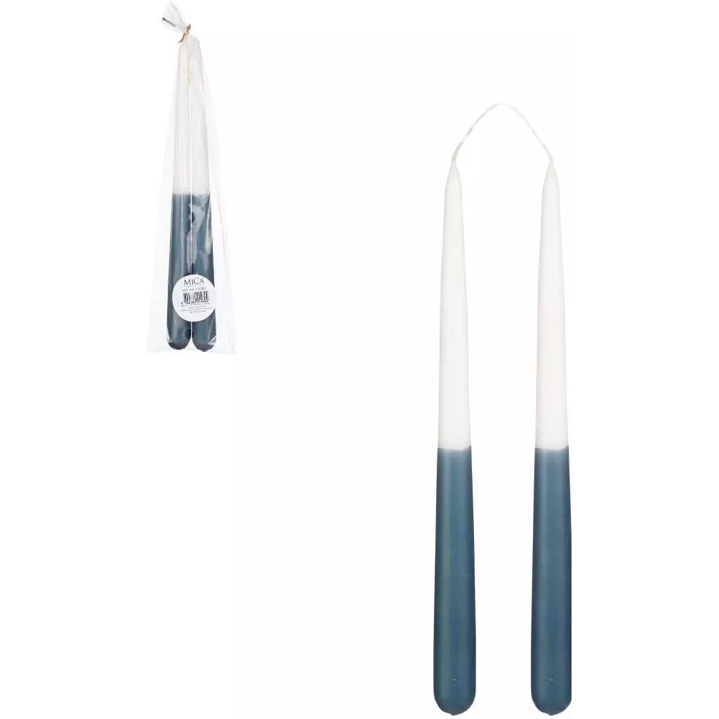 Dip-dye dinerkaars blauw 2 stuks - h30xd2,2cm
