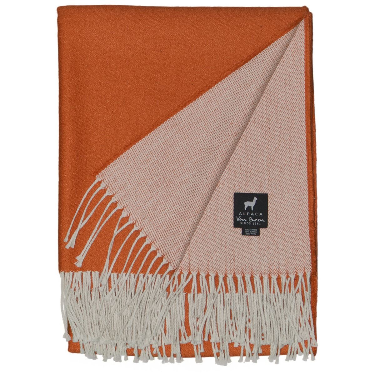 Alpaca zomer plaid oranjebruin