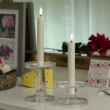 Real Flame Dinner candle 2 pcs (15 cm) White