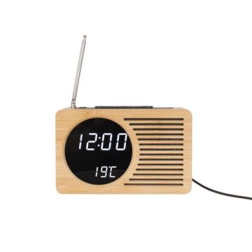 Alarm clock Retro Radio bamboo