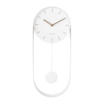 Wandklok Pendulum Charm wit