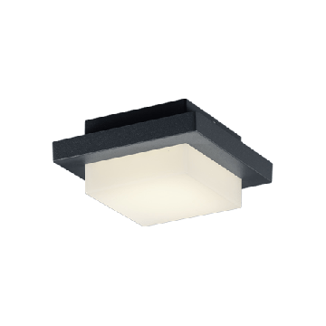 Wand lamp, Hondoincl. 1 x LED,SMD,3,5 Watt,3000K,330 Lm.Kunststof, Wit, Armatuur Gegoten aluminium, AntracietL 14,0cm, H 14,0cm, ? 6,0cmWand- en plafo