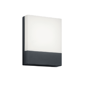 Wand lamp, Pecosincl. 1 x LED,SMD,6,0 Watt,3000K,600 Lm.Acryl, Wit, Armatuur Gegoten aluminium, AntracietL 16,0cm, H 20,0cm, ? 4,0cmWand montage,IP54