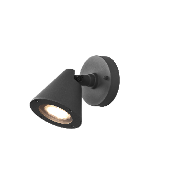 Wand lamp, Kaveri1xGU10, max.5,0 WArmatuur Gegoten aluminium, AntracietL 10,0cm, H 14,0cm, ? 16,0cmIP44,Zonder lichtbron,ErP 2017/1369 niet vereist