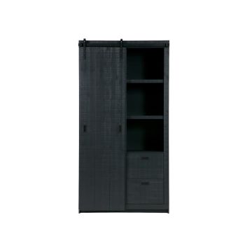 Slide kast barn bezaagd mat zwart