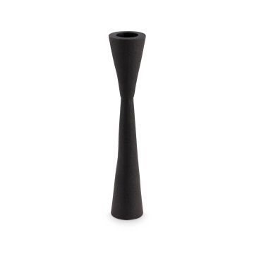 Kaarshouder zwart metaal 20cm
