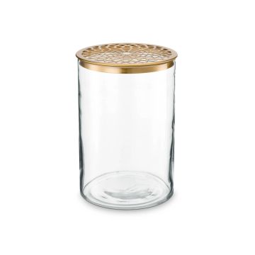 Vaas met gouden deksel 12,5x19cm
