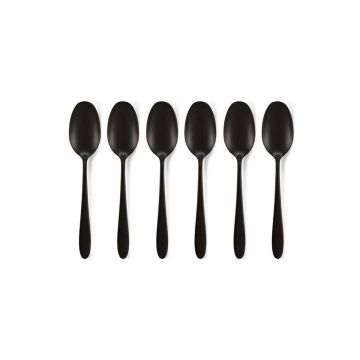 Theelepel set van 6 mat zwart