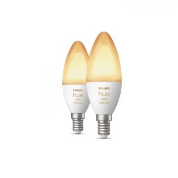 Philips Hue kaarstlamp White ambiance E14 2-pack