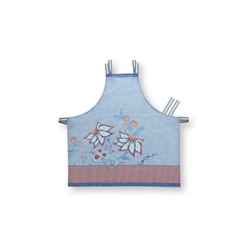 Schort Flower Festival blauw 85x88cm