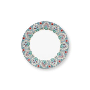 Ontbijtbord Flower Festival blauw