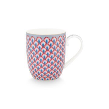 Mok Flower Festival schelp rood/lichtblauw 145ml