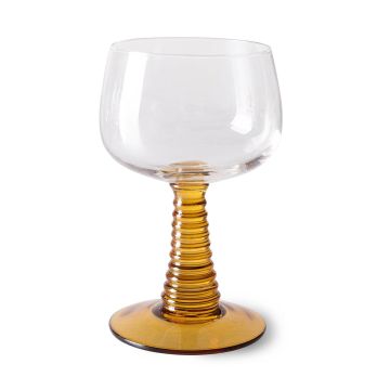 Wijnglas Swirl hoog geel