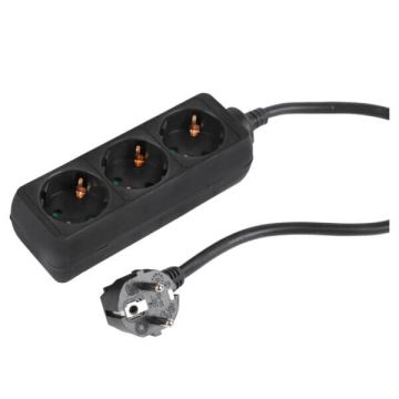 Ql stekkerd 3v ra 3x1.5mm 3m       zwart
