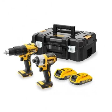 18V XR Brushless Voordeelset: Schroef-/klopboormachine DCD778 + basis slagschroevendraaier DCF787 met 2x 2,0Ah accu's in TSTAK