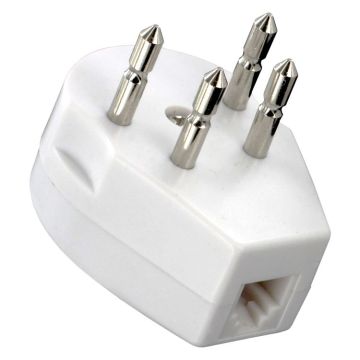 Ql tel stekker nl tweeweg mod 4p wit