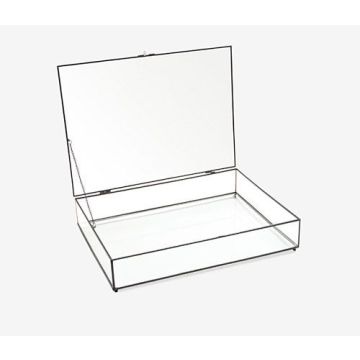 Glazen opbergdoos vitrine zwart