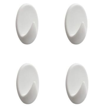 Handdoekhaak Baseline Oval M wit (set van 4)