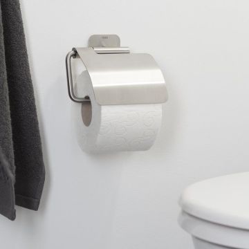 Toiletrolhouder met klep Colar rvs mat