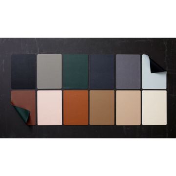 Placemat leatherlook zwart/grijs (set van 4)