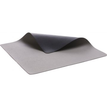 Placemat leatherlook zwart/grijs (set van 4)