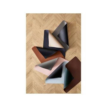 Placemat leatherlook grijs/roze (set van 4)