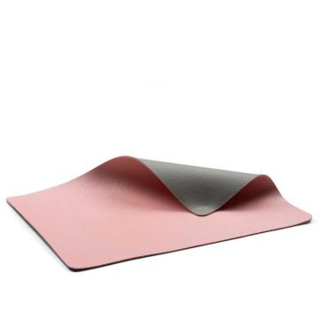 Placemat leatherlook grijs/roze (set van 4)