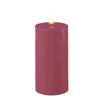 Kaars LED magenta 5x10 cm