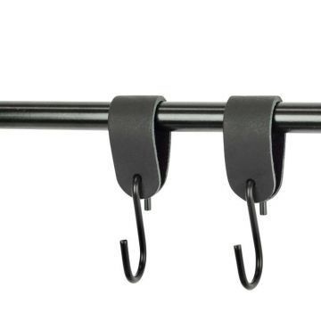 Leren S-haak hangers zwart
