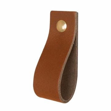 Leren handgreep lus cognac XS 2 stuks