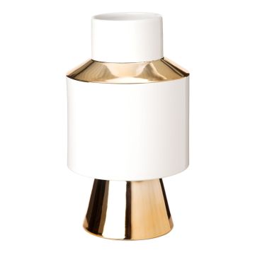 Vase object white & gold s