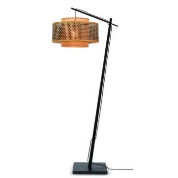 Vloerlamp Bhutan naturel/zwart L